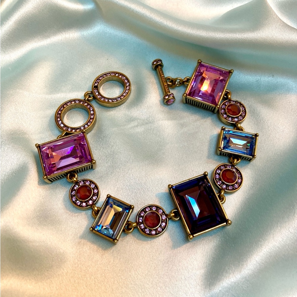 Heidi Daus Multicolor Gem Bracelet New 7.5-9”